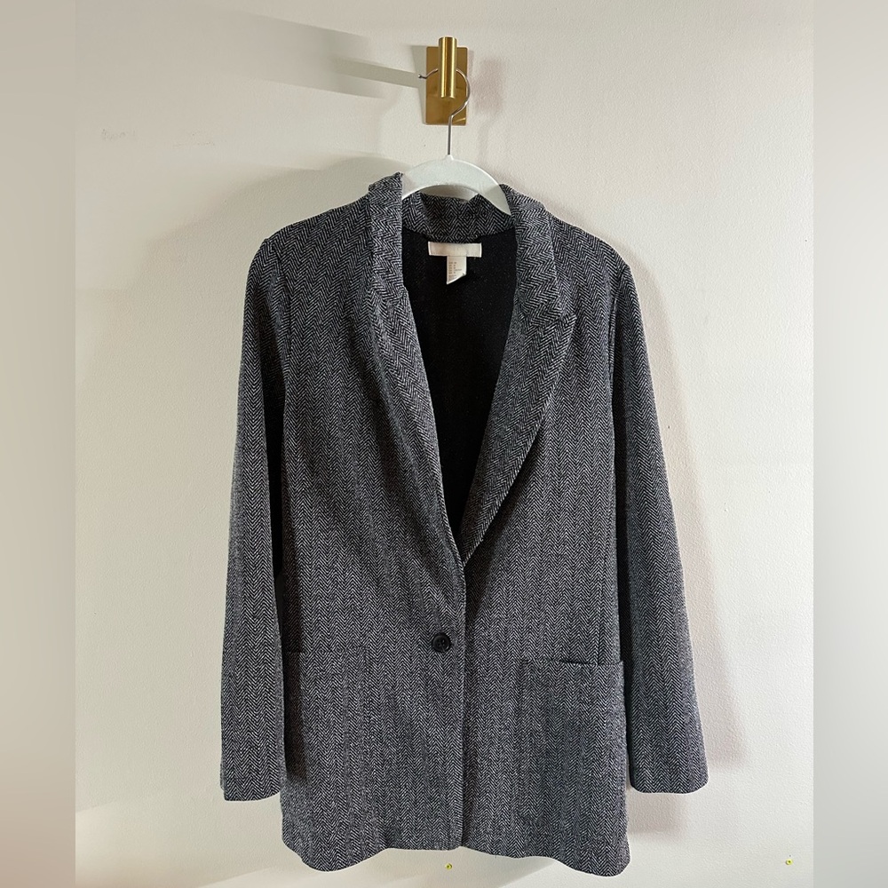 H&M Herringbone Relaxed Blazer